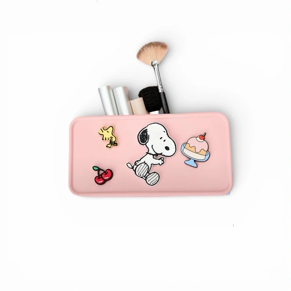 Pink Snoopy Themed Cosmetics/Utility Case With Wristlet Strap NWT